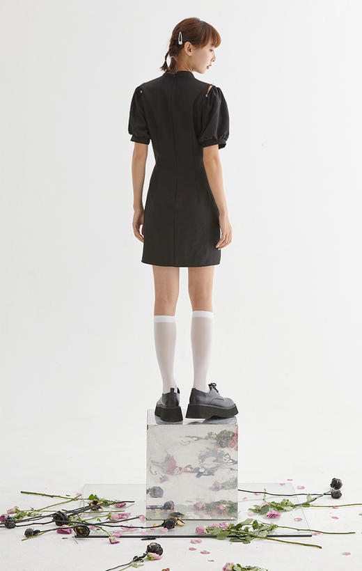 重工小众暗黑甜酷流行改良旗袍小个子女生心机显瘦连衣裙原创设计 商品图3