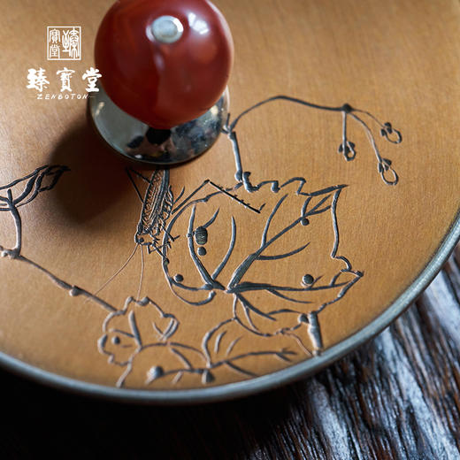 臻宝堂银壶 纯手工一张打烧水壶9999银锤纹煮茶器家用茶具南红摘 商品图1