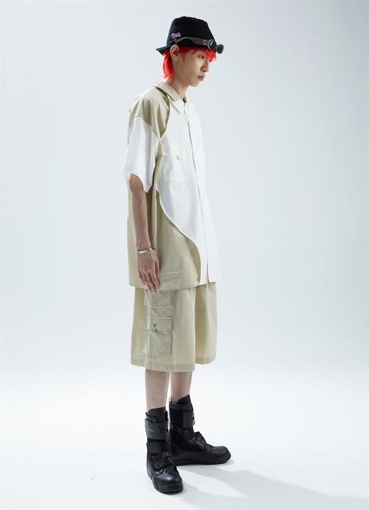 SFTTR 2021SS 曲线分割后背镂空解构拼接男女不规则异型裁片衬衫 商品图0