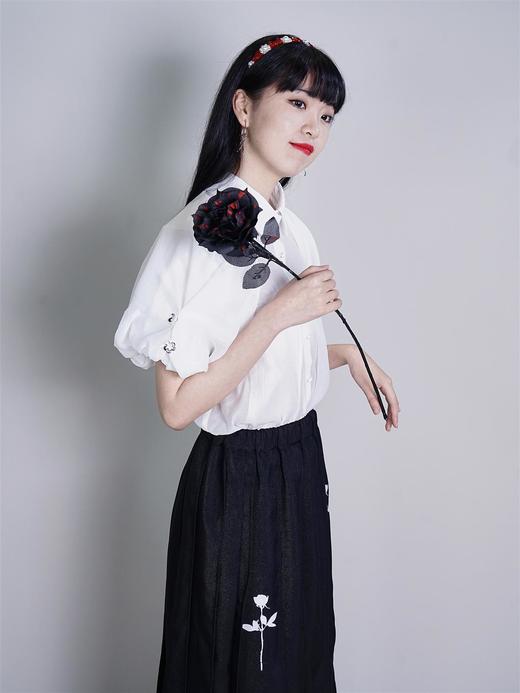 fragileheart易碎商店 泡泡袖衬衫女设计感小众灯笼袖短袖衬衣夏 商品图1