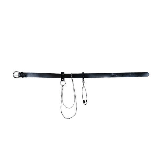 fragileheart原创设计感双链条真皮别针黑色皮带搭配衬衫宽腰带女 商品图3