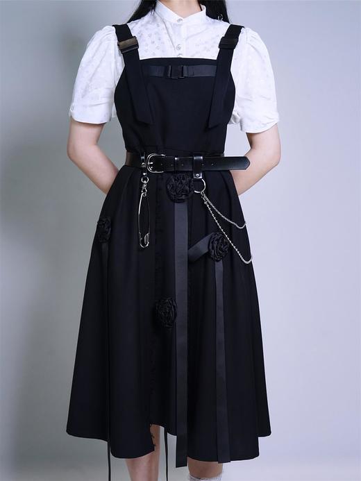 fragileheart原创设计感双链条真皮别针黑色皮带搭配衬衫宽腰带女 商品图2