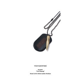 WHISTLEHUNTER 2018AW 潮流圆珠链个性子弹皮牌logo可调节长项链