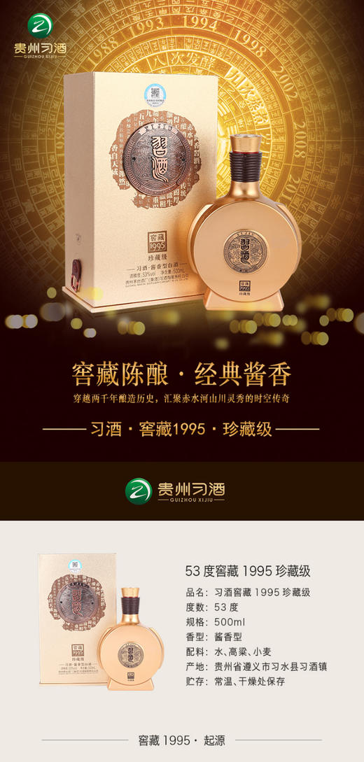 茅台集团 习酒 窖藏1995 53度 500ml 6瓶/箱【NB自采】（ZB） 商品图2