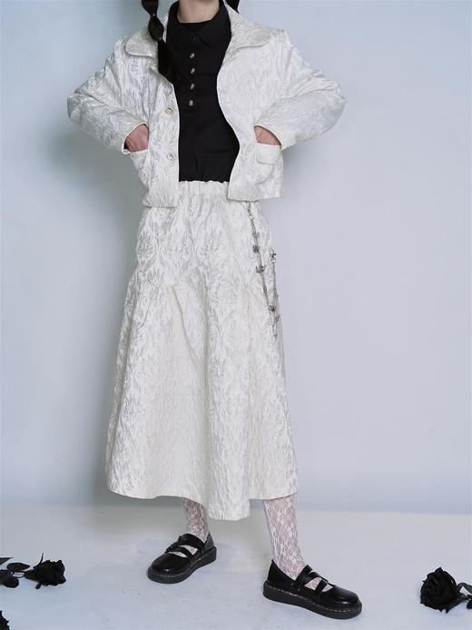 fragileheart原创设计易碎商店法式提花花苞高腰显瘦半身裙女春夏 商品图1