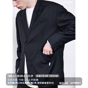 ATTEMPT  折叠褶皱暗条纹六开身休闲西装