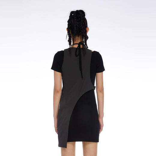 HOLONOMIC 原创绑带修身不规则设计感小众两件套连衣裙 商品图2