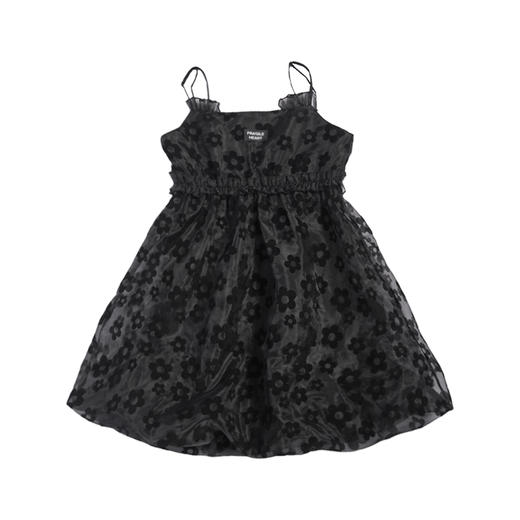 fragileheart易碎商店2021夏季新款网纱花花吊带裙短款黑色连衣裙 商品图3