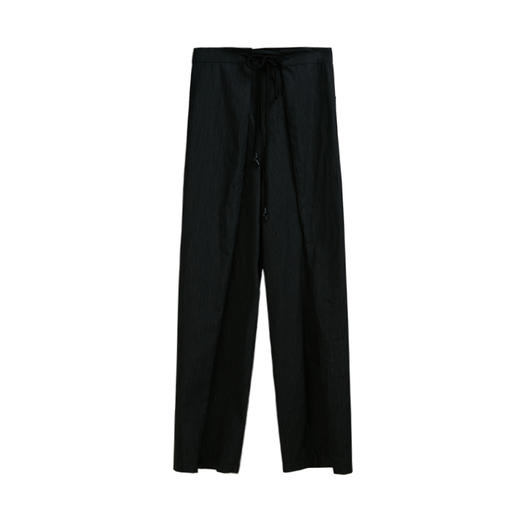 HOLONOMIC 原创双搭片抽绳绑带暗条纹设计感小众宽松阔腿萝卜裤 商品图4