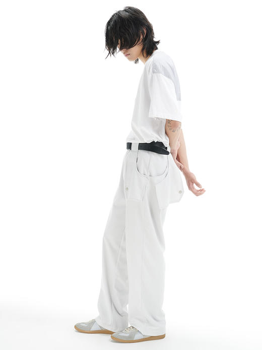 TERRAINCOGNITA21SS水泥灰蓝可扣式挡片休闲裤小众金属烫银西裤 商品图2