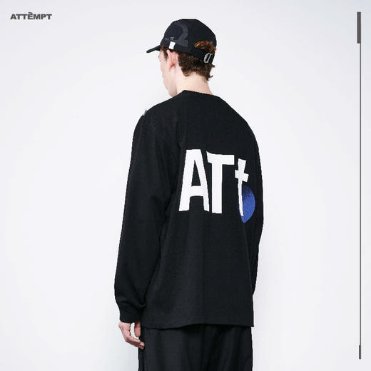 ATTEMPT 定番产品 "ATt" LOGO Tee 渐变几何印花宽松落肩长袖T恤 商品图3