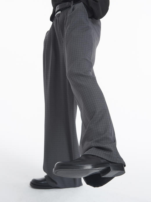 TERRAINCOGNITA2021SS春夏新款复古格纹宽松阔腿西裤百搭休闲长裤 商品图1