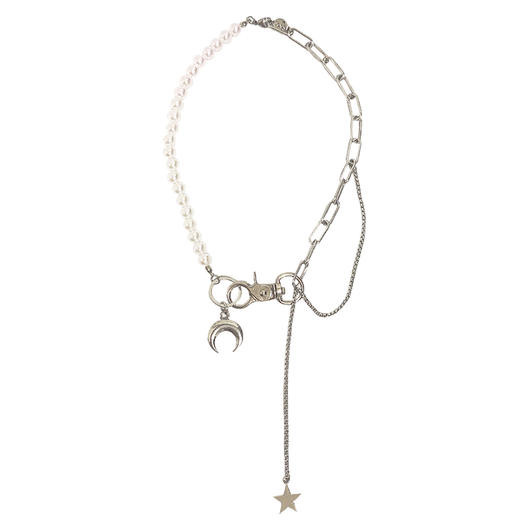 原创设计自制月亮项链星星吊坠时尚少女百搭单品秋冬银色毛衣链 商品图4