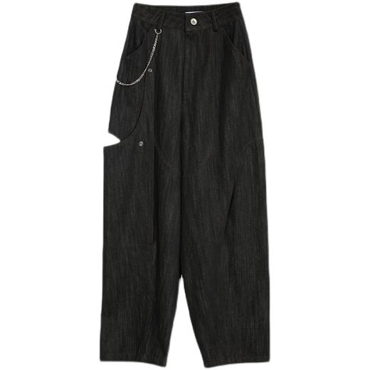 HOLONOMIC 原创不规则镂空分割链条设计感小众宽松牛仔阔腿裤 商品图4