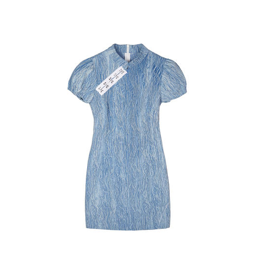 EhK 夏季新品性感勾扣设计短款显瘦不均匀水洗牛仔旗袍连衣裙女 商品图4