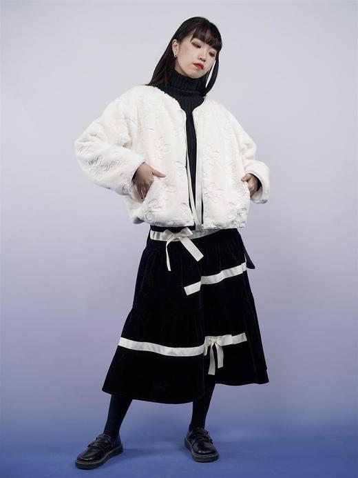 fragileheart易碎商店 刺绣花朵毛绒短款外套女春夏百搭宽松上衣 商品图2