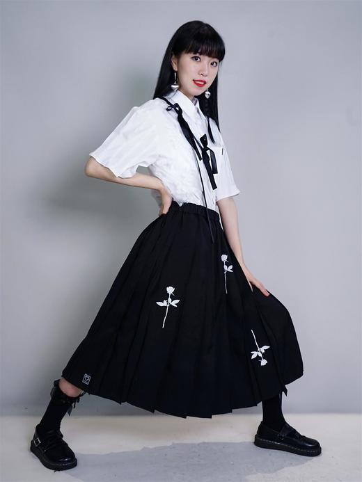 fragileheart原创21新款半身裙气质长款西装裙春季易碎商店百褶裙 商品图0