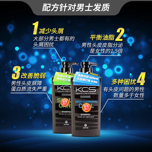 【男士专属】韩国爱敬可希丝男士洗发香波550ml 头皮护理型/多效清洁型改善毛躁配方针对男士发质 112193/112192 商品图4