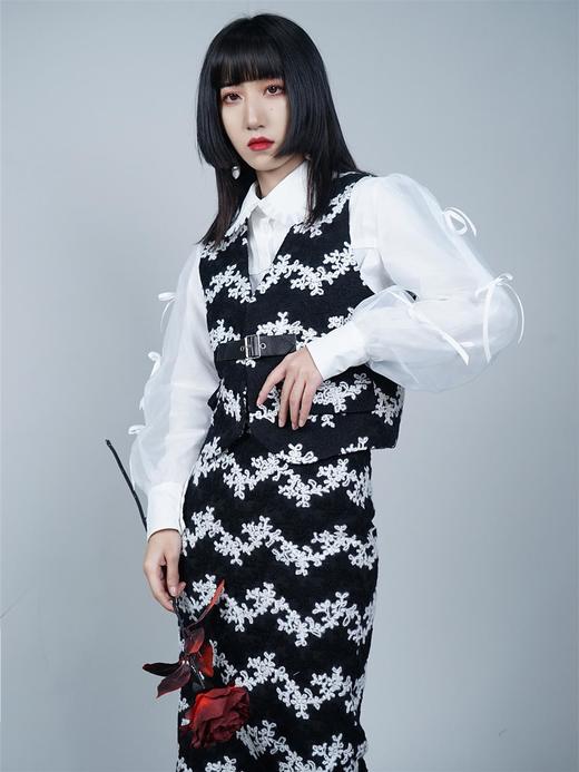 fragileheart易碎商店 原创毛呢半身裙春季新款高腰显瘦复古长裙 商品图1