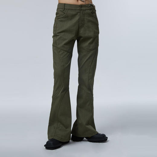 HOLONOMIC 原创分割线条设计感小众修身高腰微喇裤 商品图2