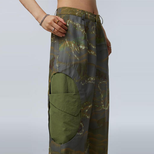 HOLONOMIC「第八大陆」原创解构拼接设计感小众宽松印花阔腿裤 商品图3