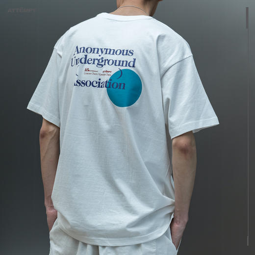ATTEMPT SS20“匿名组织”印花宽松落肩短袖T恤 商品图1