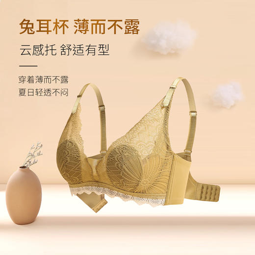 【首推】万康专利款蕾丝背心文胸女士内衣兔子耳朵内杯超薄款夏天文胸聚 商品图4
