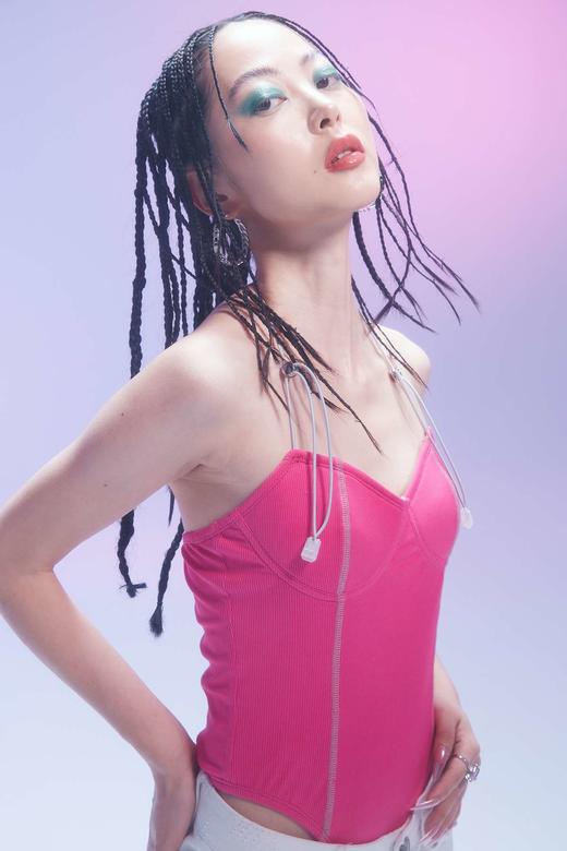 EhK 双色弹力连体衣 背心吊带上衣 配送坎肩 两穿 商品图3