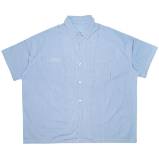 SFTTR 2021SS 廓形蓝白条纹衬衣男女宽松简约造型立体短袖衬衫 商品图3