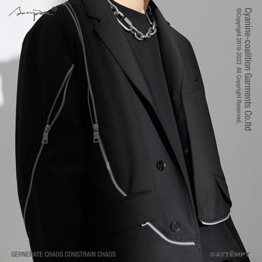 ATTEMPT  金属拉链弧线分割西装2.0 商品图3