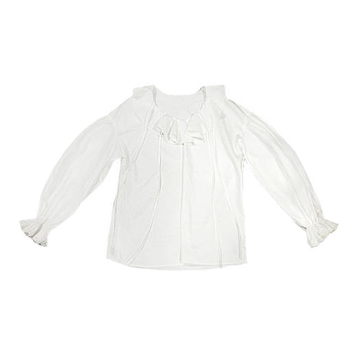 fragileheart易碎商店春季新款设计感娃娃领灯笼袖白色打底衬衫女 商品图3