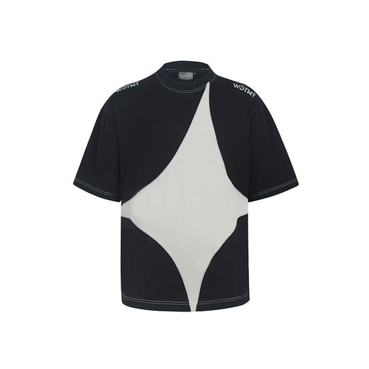 WHISTLEHUNTER(WSTHT)明线皱感弹力冰感短袖 烫银撞色印花主题T恤 商品图4