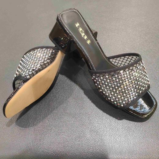 lfgj jeans bd306 时尚水钻透明胶皮方跟凉拖 商品图8