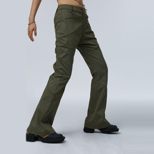 HOLONOMIC 原创分割线条设计感小众修身高腰微喇裤 商品图3