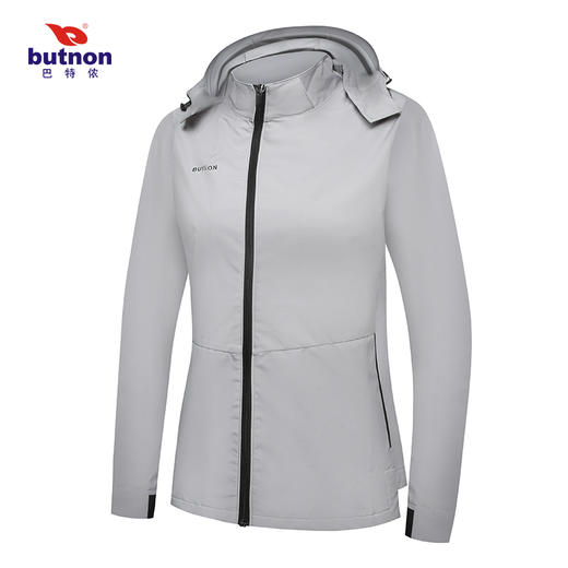 M1612巴特侬butnon男女士梭织连帽风衣防风透气不闷热100%聚酯纤维 商品图1