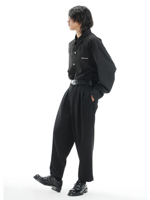 TERRAINCOGNITA21SS垂感基础休闲九分裤百搭小众西装宽松长裤男女 商品图1