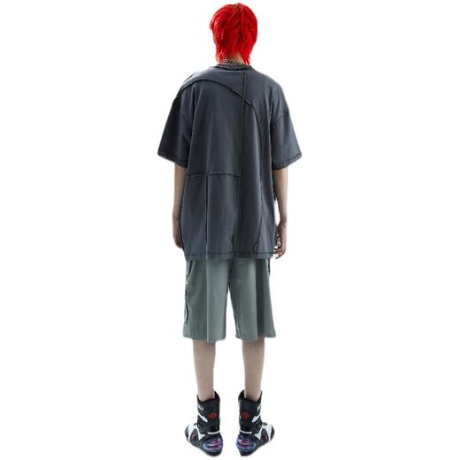 SFTTR 2021SS.曲线分割解构男女廓形不规则明线/暗线宽松短袖T恤 商品图3