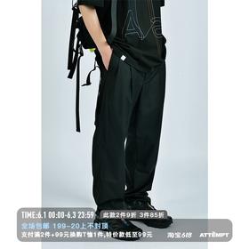 MANUFACTURE BY ATTEMPT 松紧腰打褶西裤