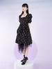 fragileheart易碎商店2021夏季新款方领爱心中长款网纱短袖连衣裙 商品缩略图1