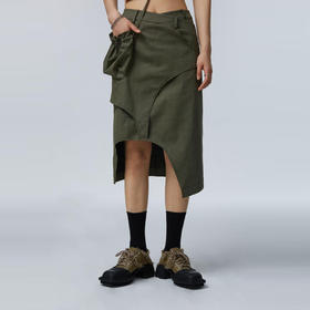 HOLONOMIC 原创大口袋设计感小众A字不规则工装半身裙