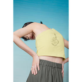 HOLONOMIC「金刚不坏」原创印花斜肩短款修身背心