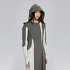 HOLONOMIC 原创可拆卸连帽分割拼接撞色修身设计感小众针织连衣裙 商品缩略图3
