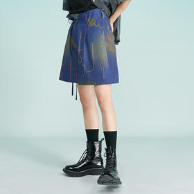 HOLONOMIC 原创设计绑带印花宽松阔腿短裤