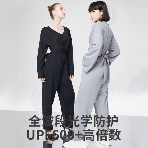 Supield素湃中长款连体防晒衣女束腰显瘦夏季薄款宽松透气防晒衣 商品图4