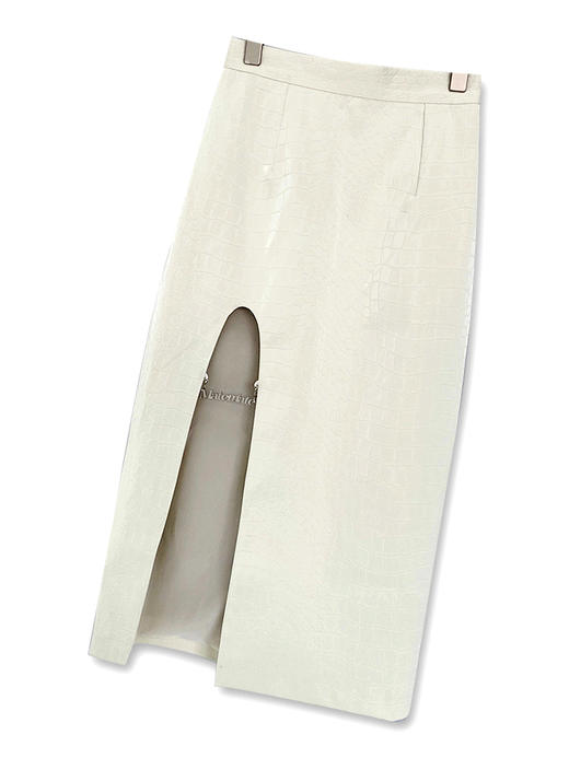 MATEMATE原创白色蛇皮长裙 商品图4