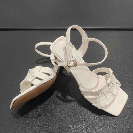 lfgj jeans bj607时尚方头细跟编织带女凉鞋 商品图2