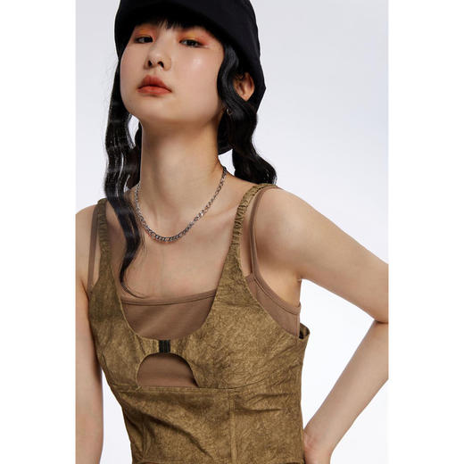 HOLONOMIC 原创拼接假两件修身短款设计感小众外穿吊带背心 商品图2