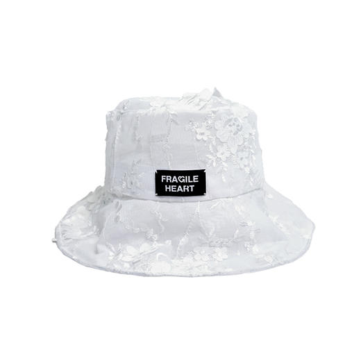 fragileheart原创刺绣花朵渔夫帽秋薄百搭白蕾丝花边防晒遮阳帽女 商品图3