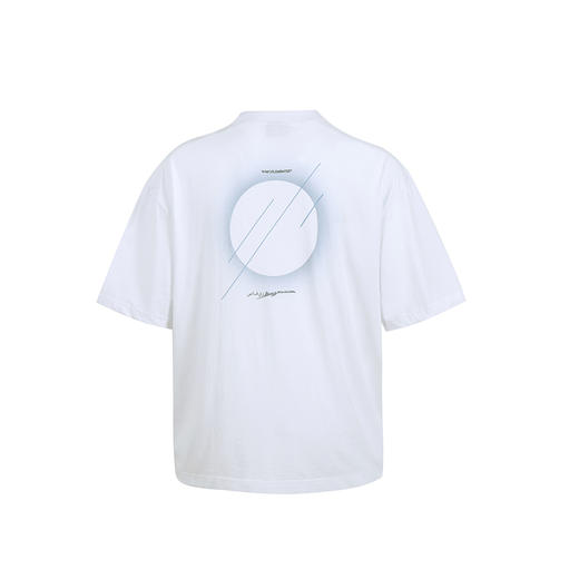 WHISTLEHUNTER(WSTHT)春夏纯棉白色渐变印花宽松金属标落肩T恤 商品图4