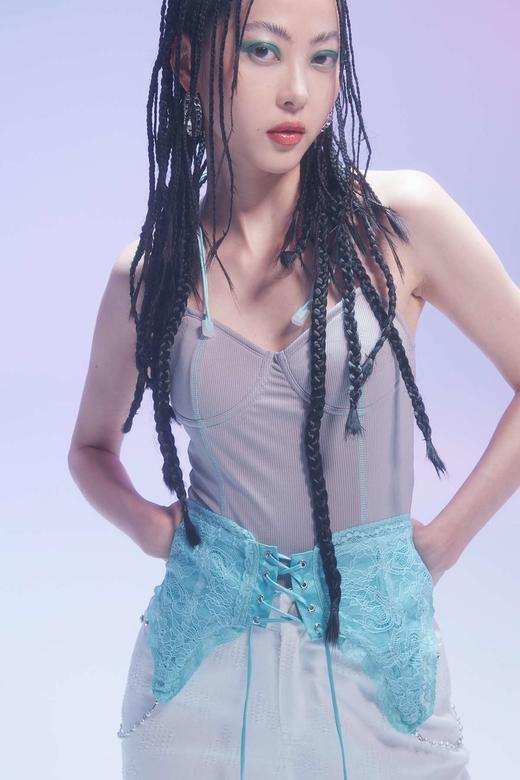 EhK 双色弹力连体衣 背心吊带上衣 配送坎肩 两穿 商品图1